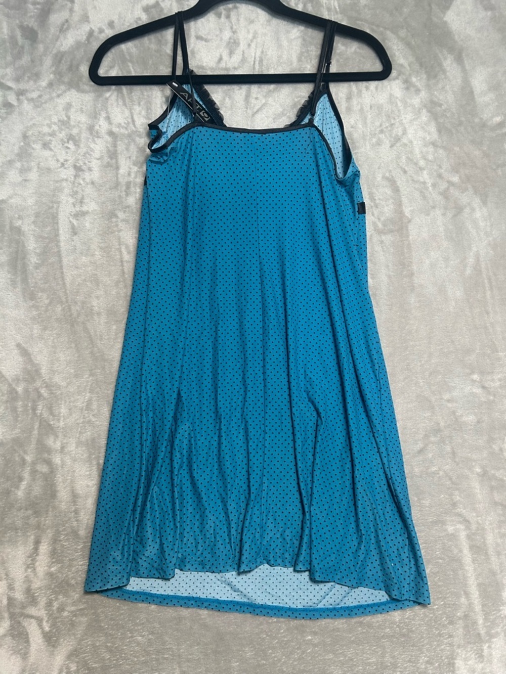 Apt 9 Nightgown Slip Dress Women’s Medium Blue Polka Dot Pajamas - Picture 2 of 6